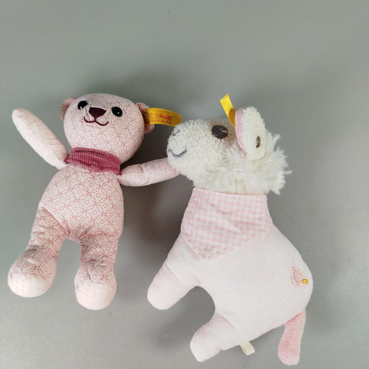 Steiff Plüschtiere Set von 2 - Bär & Lamm, 15 cm, wie neu