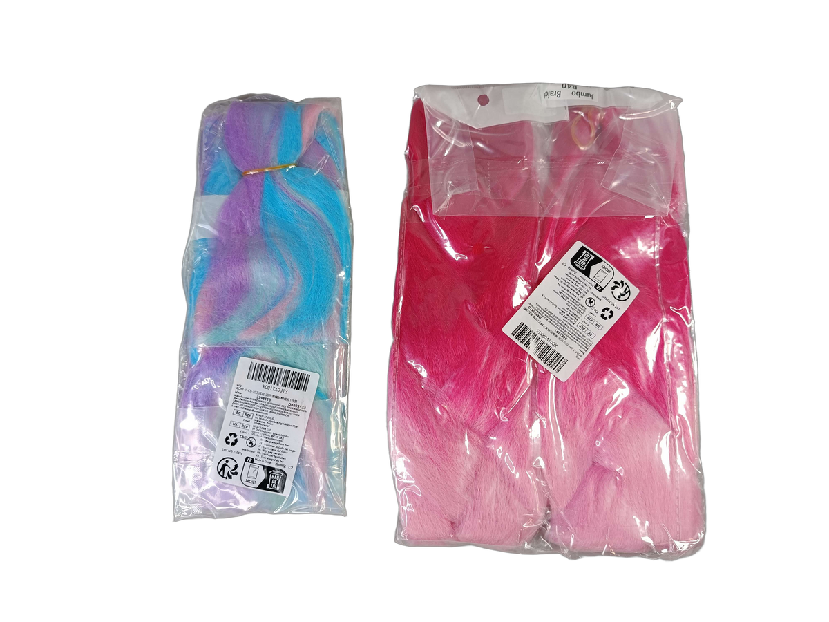Aomig Bundle Fasching Jumbo Braid Set von 2 Kunsthaar & Zöpfe, Neu