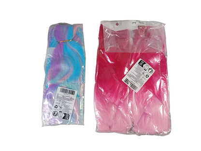 Aomig Bundle Fasching Jumbo Braid Set von 2 Kunsthaar & Zöpfe, Neu