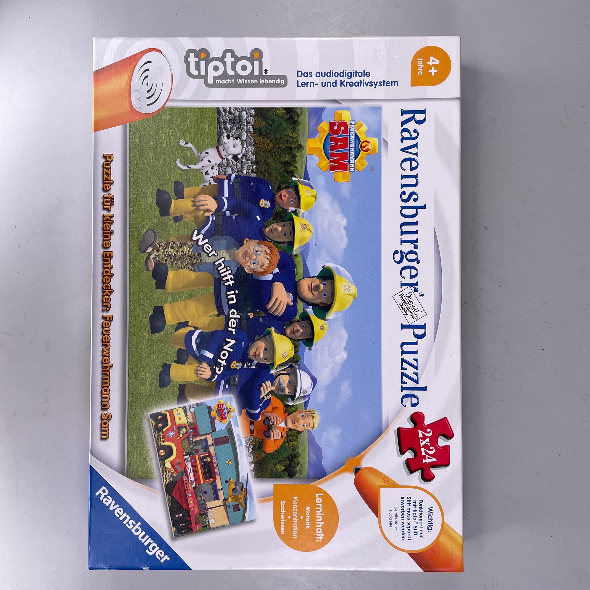 Ravensburger Puzzle Set ab 4 Jahren, 4x24, Tiptoi Feuerwehrmann Sam