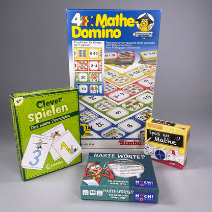 Simba, Loewe, Noris u.a. Mathe Lernspiele Konvolut, Domino, Spaß an Mathe + Hast