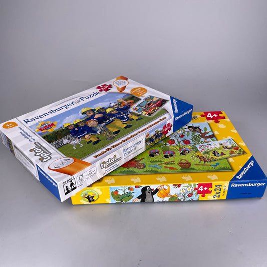 Ravensburger Puzzle Set ab 4 Jahren, 4x24, Tiptoi Feuerwehrmann Sam